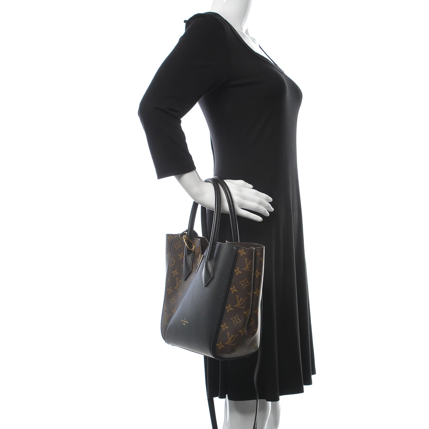 Louis Vuitton Calfskin Monogram Kimono Tote PM Black 3 of 12