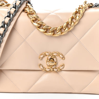 Chanel Lambskin Quilted Medium Chanel 19 Flap Beige 8 of 10