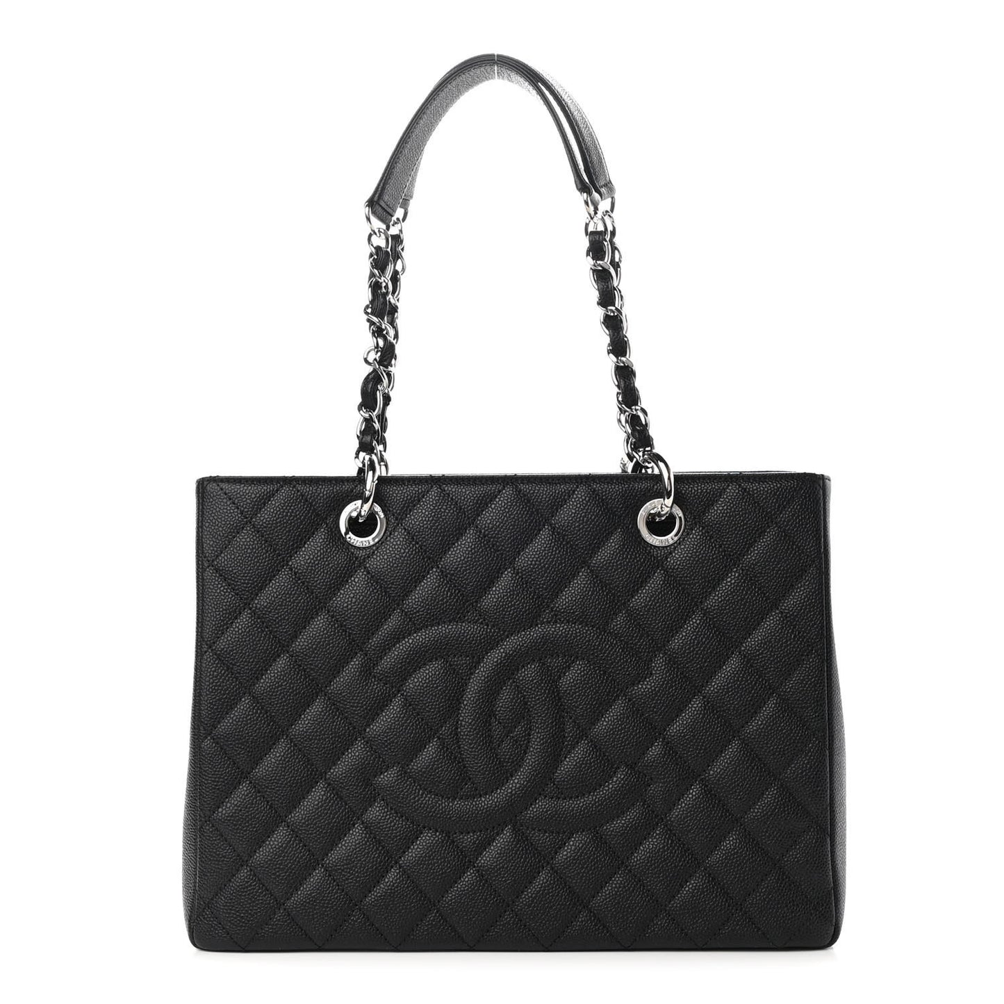 Caviar Quilted Grand Shopping Tote GST Black