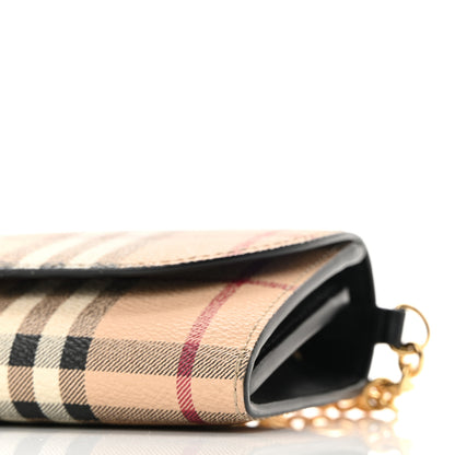 Burberry Haymarket Check Henley Wallet On Chain Black 9 of 10