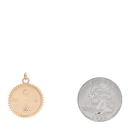 Foundrae 18K Yellow Gold Diamond Medium Dream Medallion Pendant 2 of 3