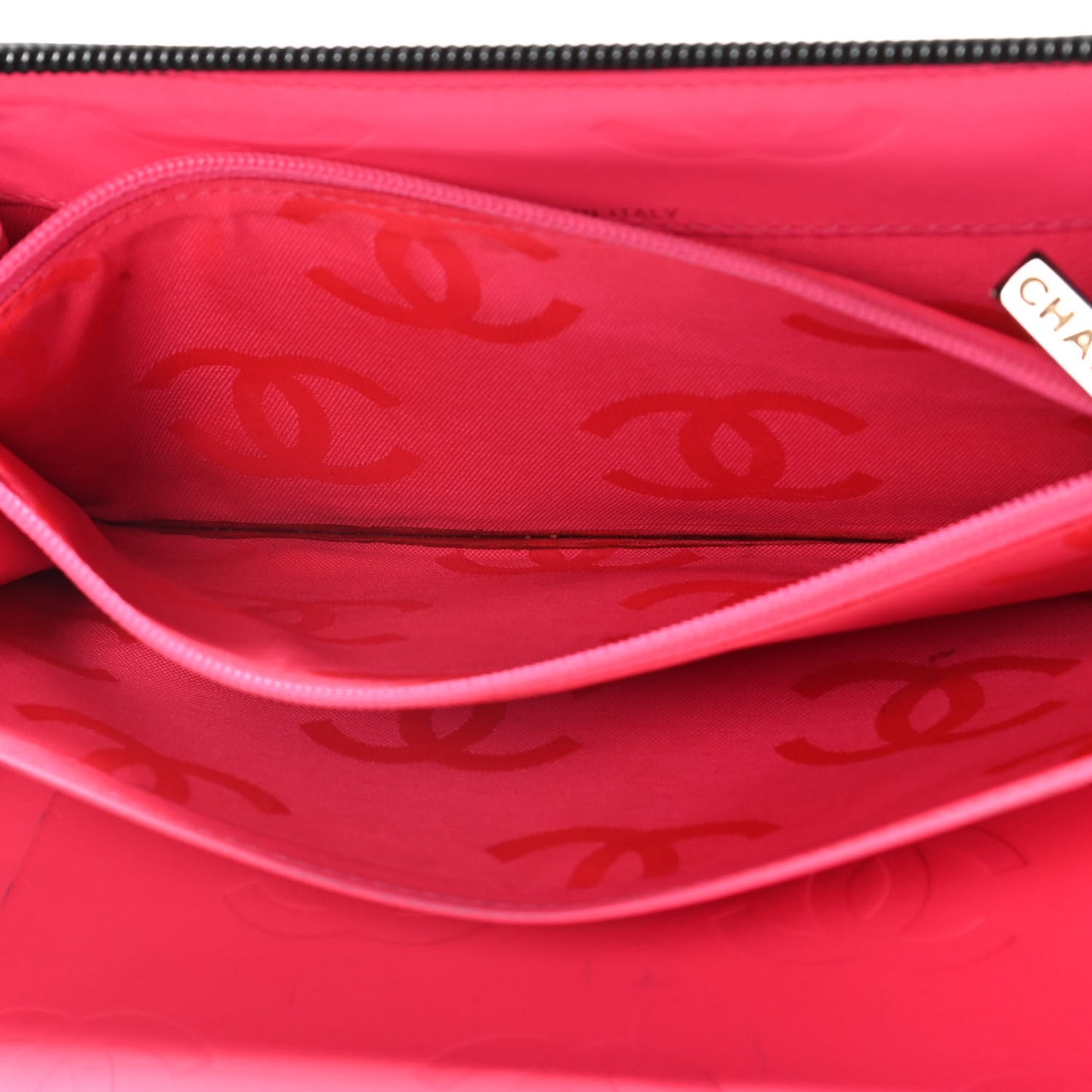Calfskin Cambon Zip Around Organizer Wallet Black