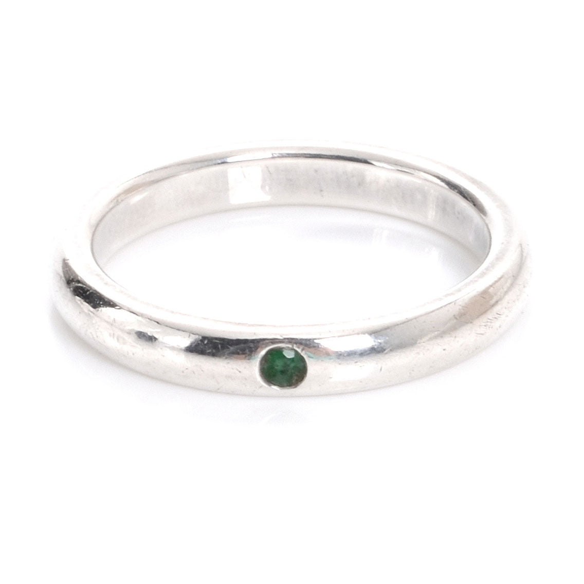 Tiffany Sterling Silver Emerald Elsa Peretti Band Ring 48 4.5 1 of 6