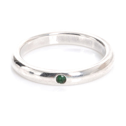 Tiffany Sterling Silver Emerald Elsa Peretti Band Ring 48 4.5 1 of 6