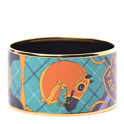 Hermes Enamel Print Extra Wide Bracelet 65 1 of 6