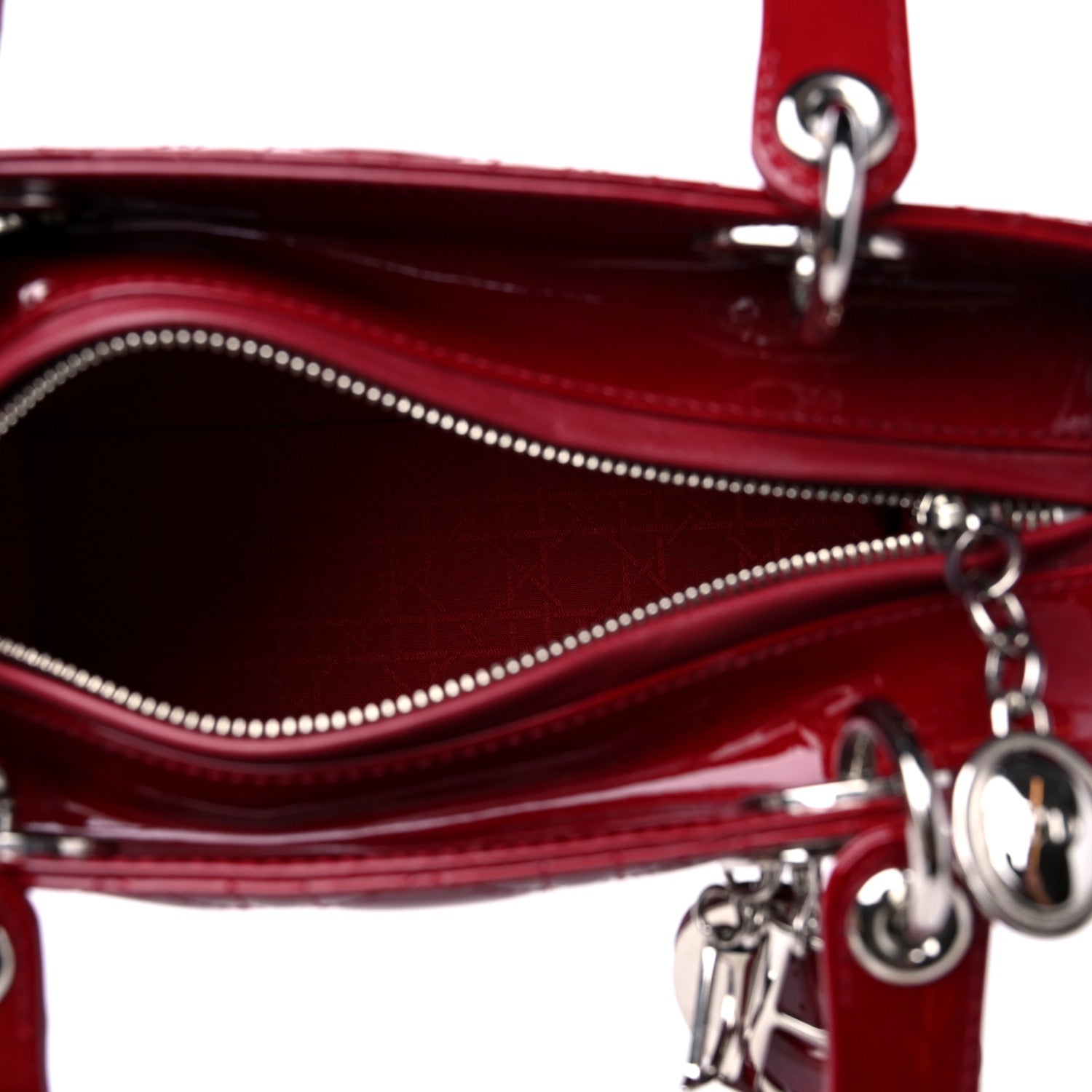 Christian Dior Patent Cannage Medium Lady Dior Red 5 of 9