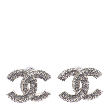 Chanel Crystal Timeless CC Earrings Light Gold 1 of 5
