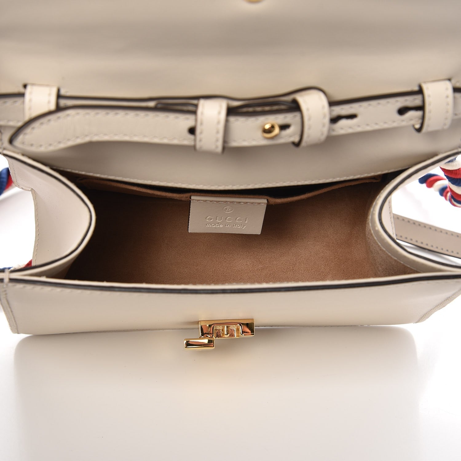 Gucci Calfskin Mini Sylvie Top Handle Bag White 6 of 10