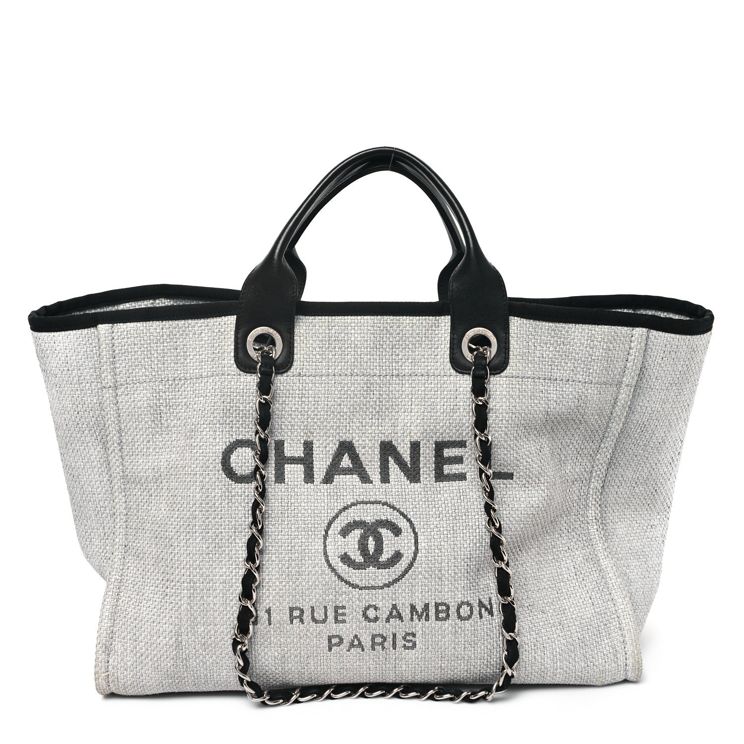 Chanel Canvas Deauville Large Tote Grey 1 of 15