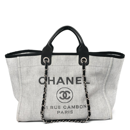Chanel Canvas Deauville Large Tote Grey 1 of 15
