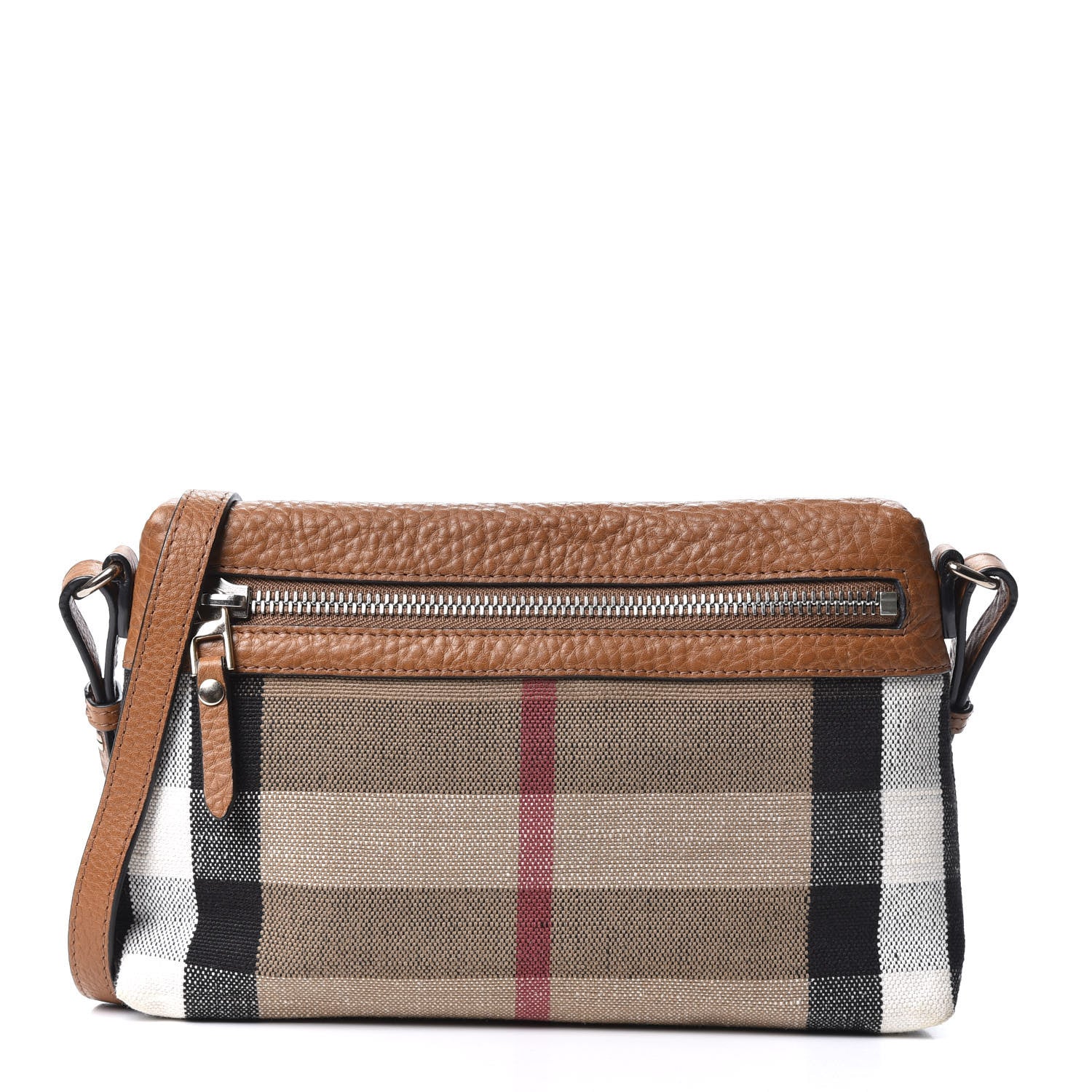 Burberry Mega Check Small Farley Crossbody Clutch Bag Saddle Brown 1 of 9