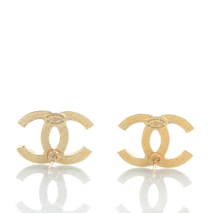 Chanel Crystal CC Earrings Light Gold 3 of 5