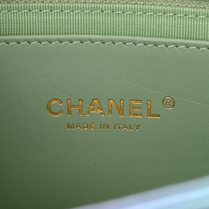 Chanel Gradient Metallic Lambskin Quilted Walking Mood Flap Bag Pink Purple Green 6 of 10