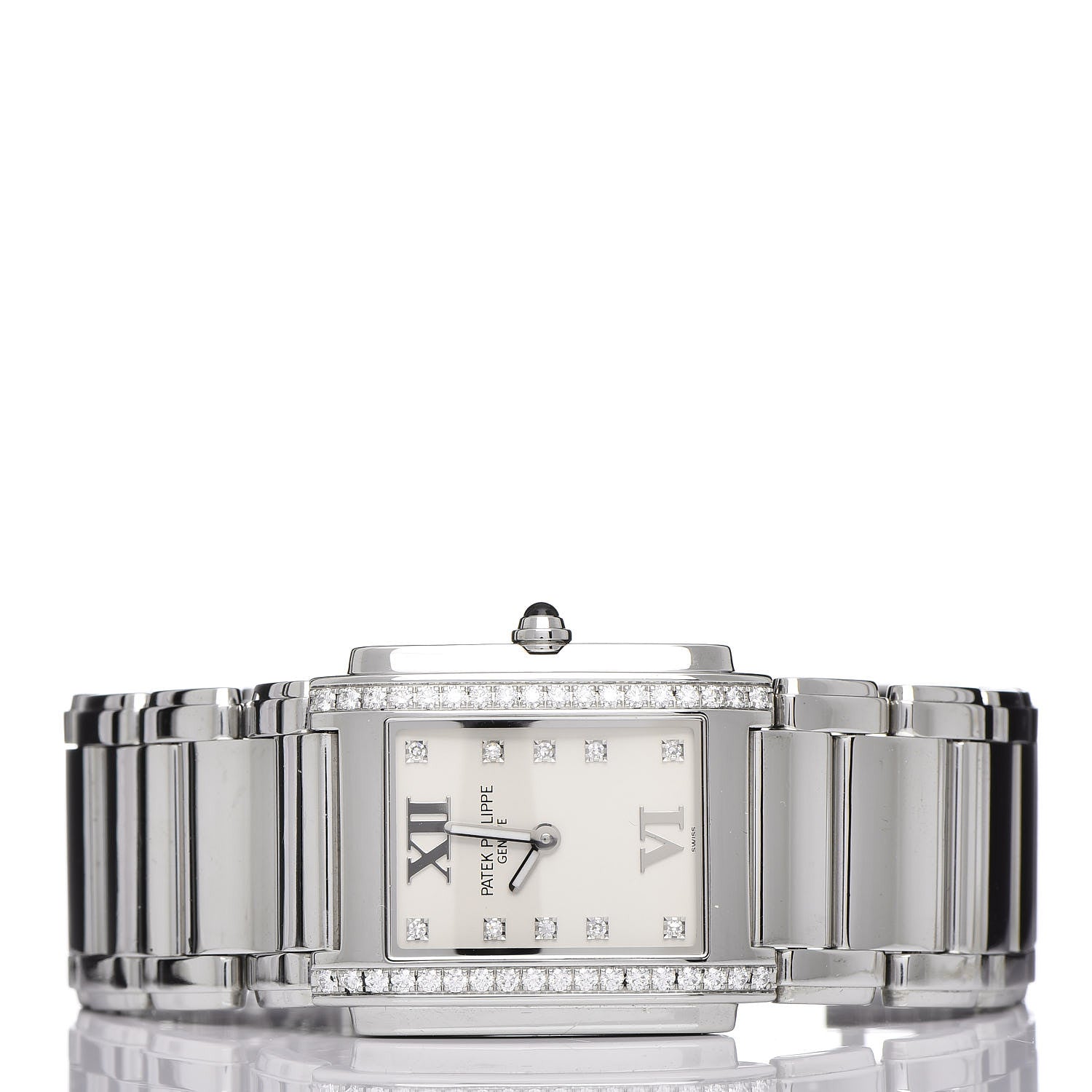 Patek Philippe Stainless Steel Diamond 25mm Twenty-4 Quartz Watch White 4910/10A-011 3 of 6