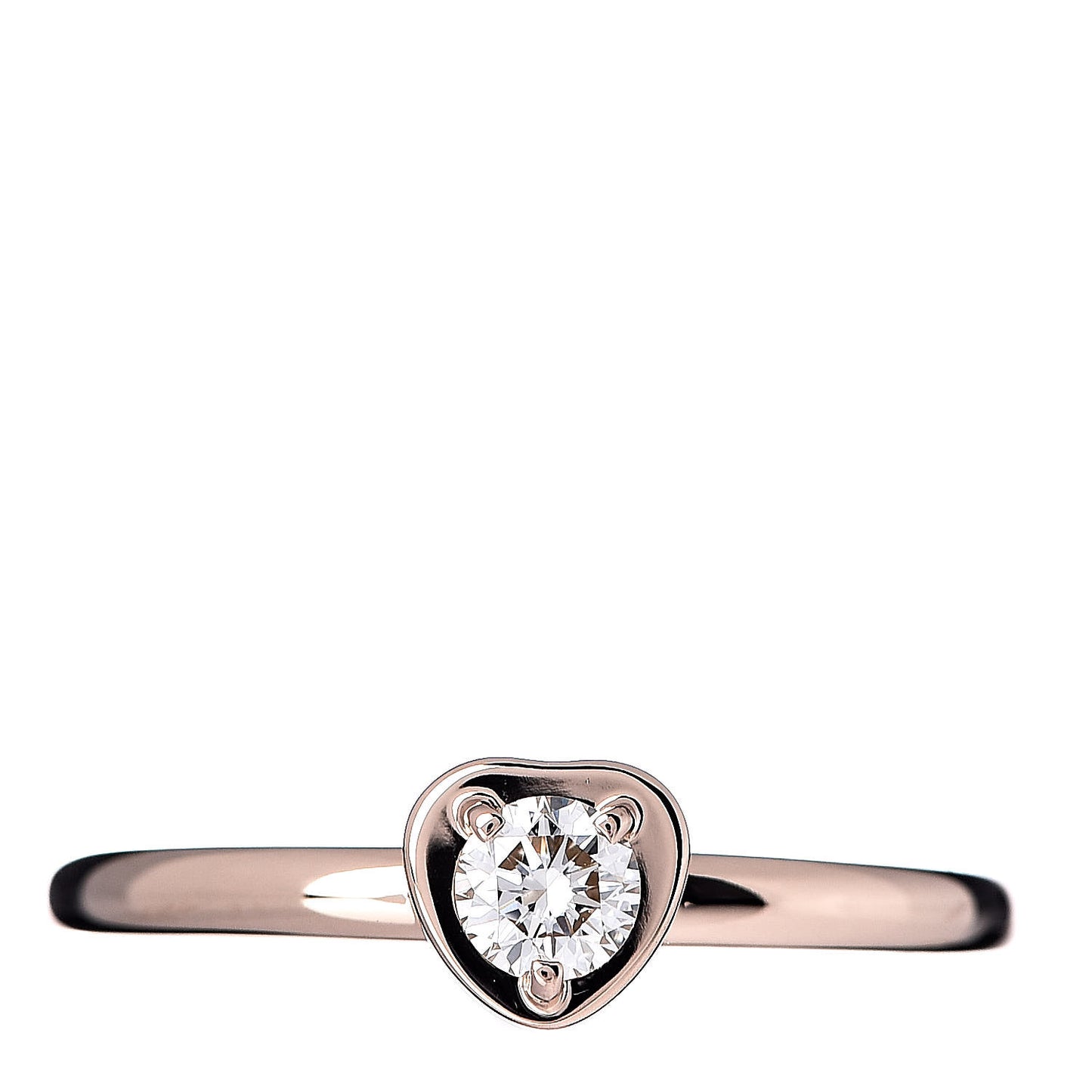 18K Pink Gold Diamond D'Amour Heart Ring 51 5.75