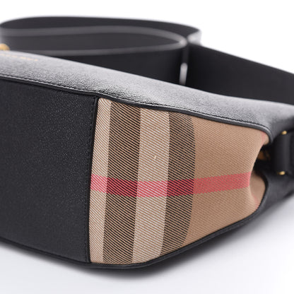Burberry Soft Grain Calfskin House Check Small Helmsley Crossbody Black 10 of 10