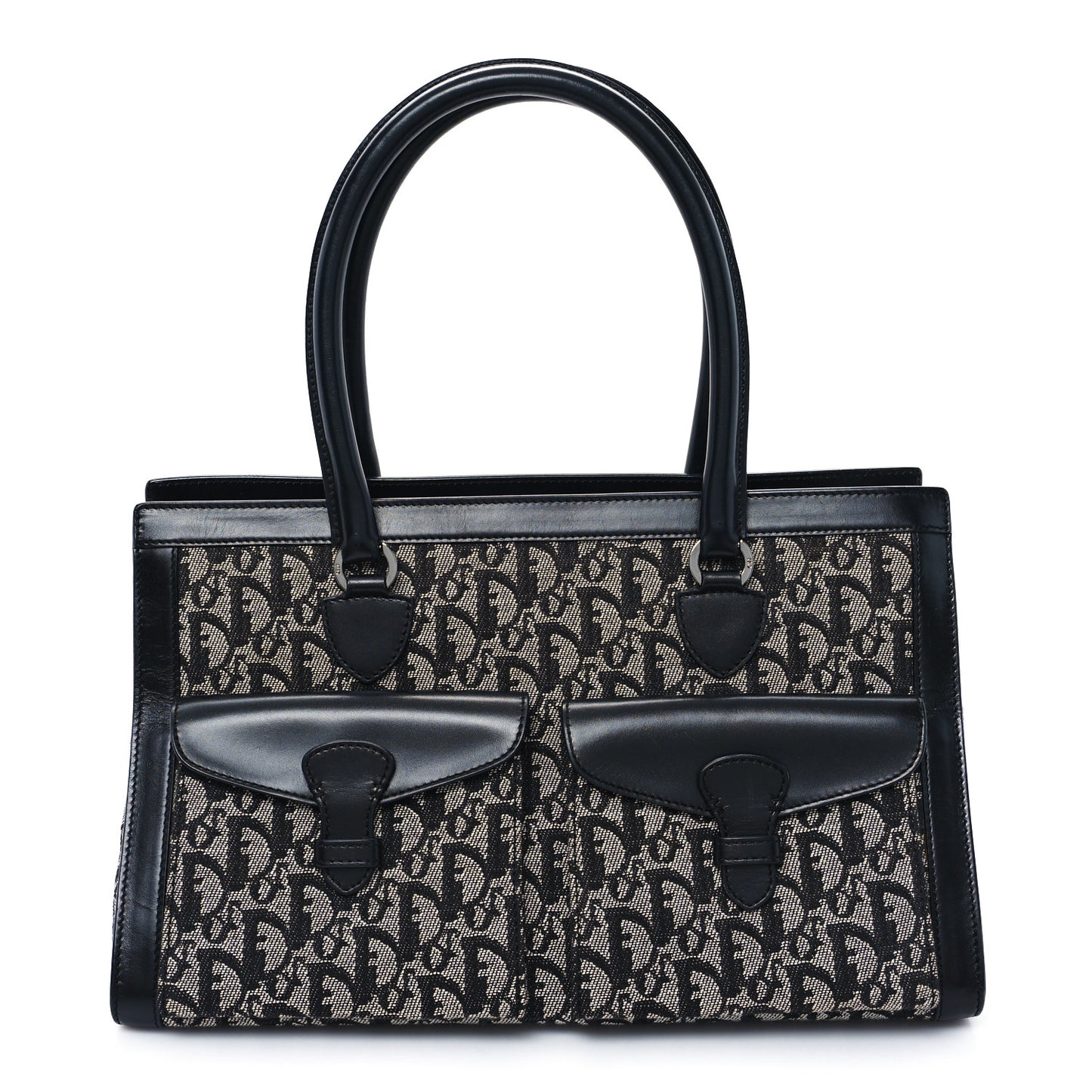 Monogram Calfskin Pocket Tote Black
