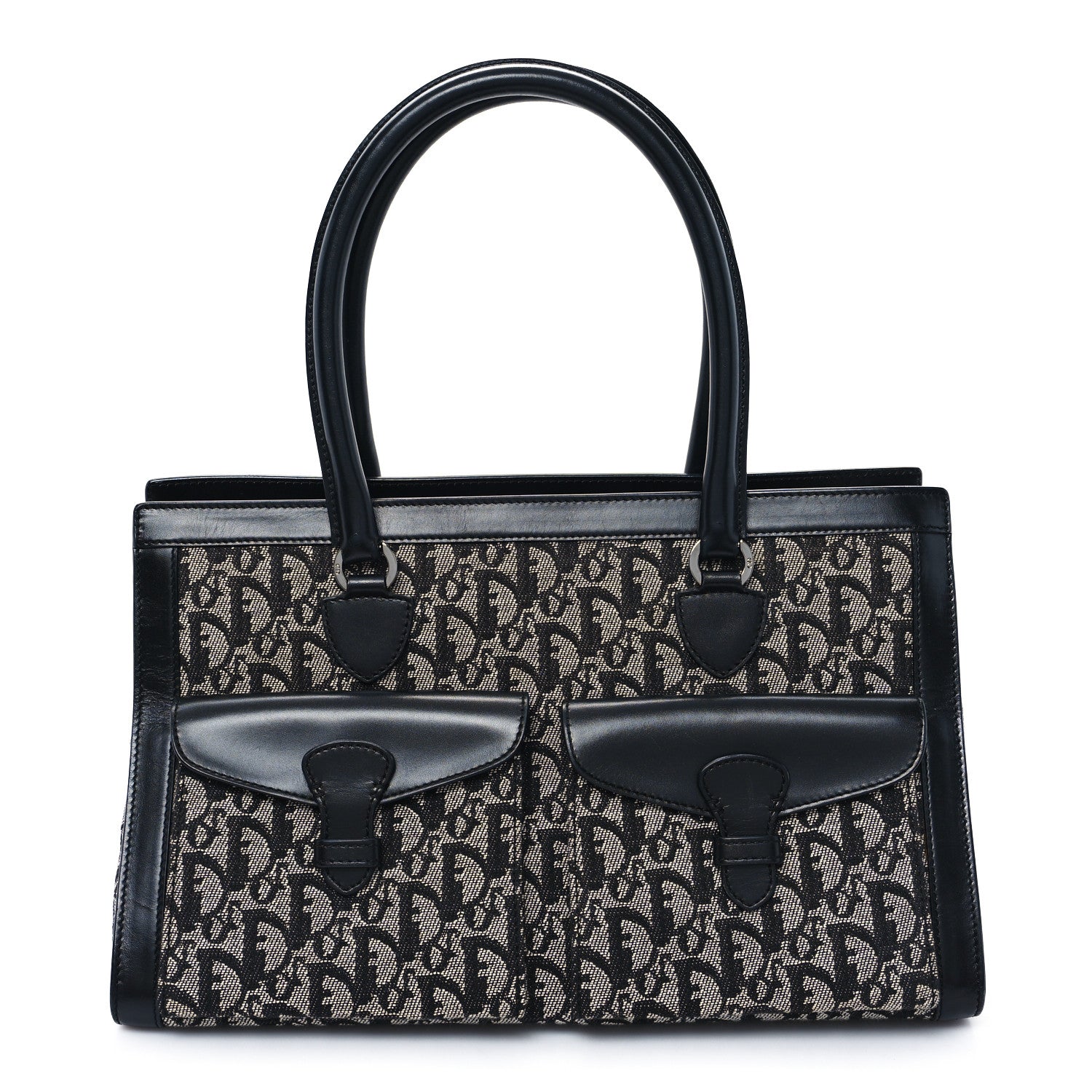 Christian Dior Monogram Calfskin Pocket Tote Black 1 of 12