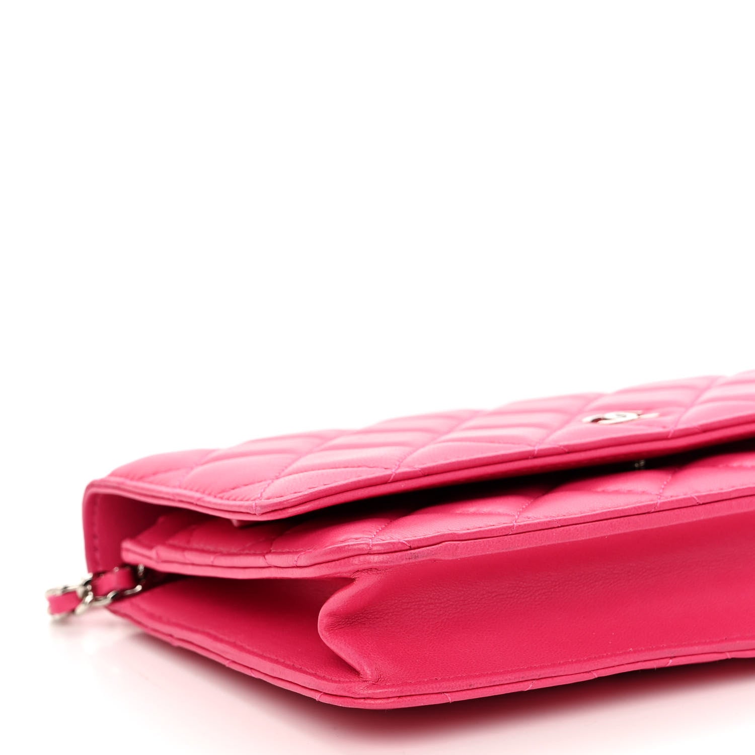 Chanel Lambskin Quilted Wallet On Chain WOC Pink 8 of 11