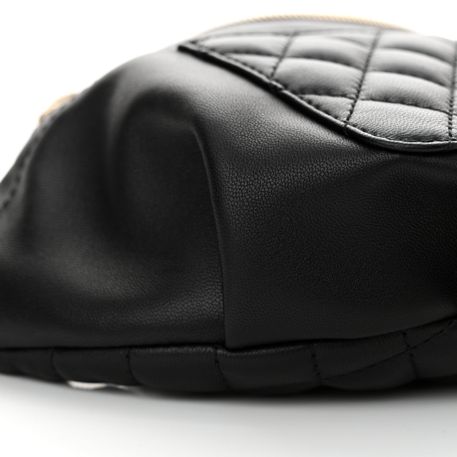 Chanel Lambskin Quilted Waist Bag Fanny Pack Black 9 of 11