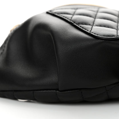 Chanel Lambskin Quilted Waist Bag Fanny Pack Black 9 of 11