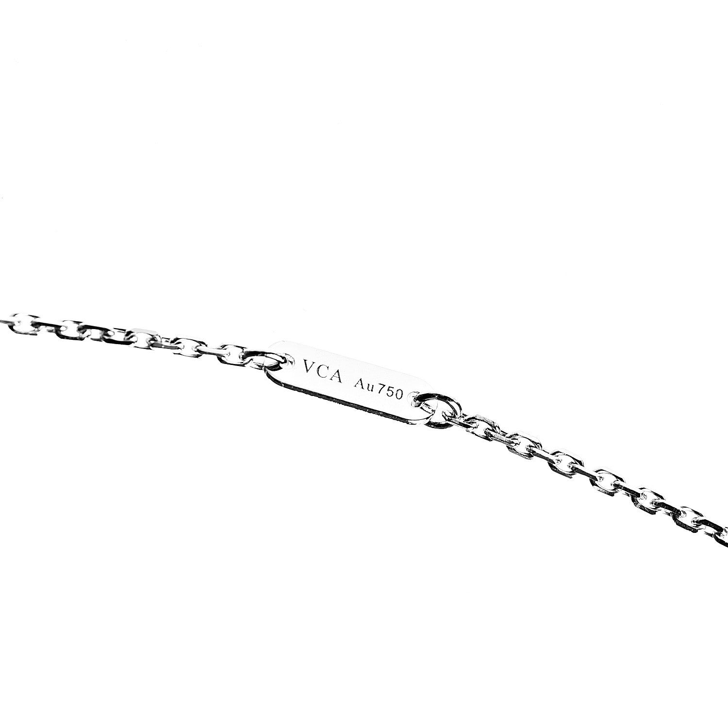 Van Cleef & Arpels 18K White Gold Diamond Sweet Alhambra Pendant Necklace 6 of 6