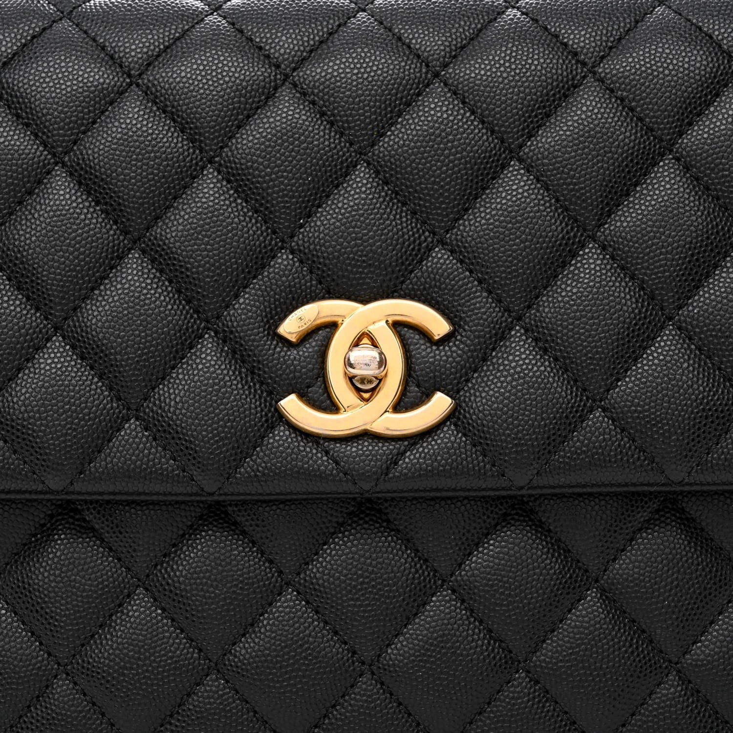 Chanel Caviar Quilted Medium Coco Handle Flap Black 8 of 11