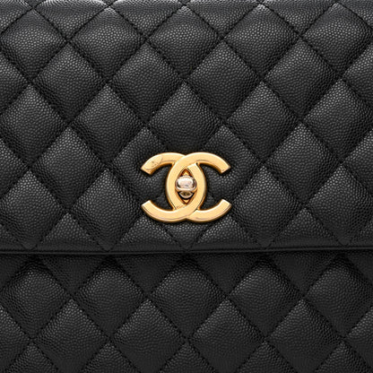 Chanel Caviar Quilted Medium Coco Handle Flap Black 8 of 11
