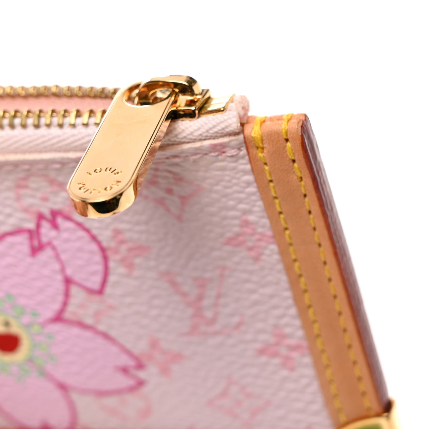 Monogram Cherry Blossom Key Pouch Pink