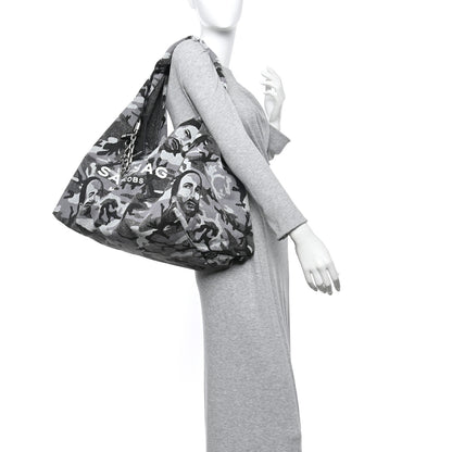 Marc Jacobs Denim Camo XL The Sack Bag Grey 2 of 10