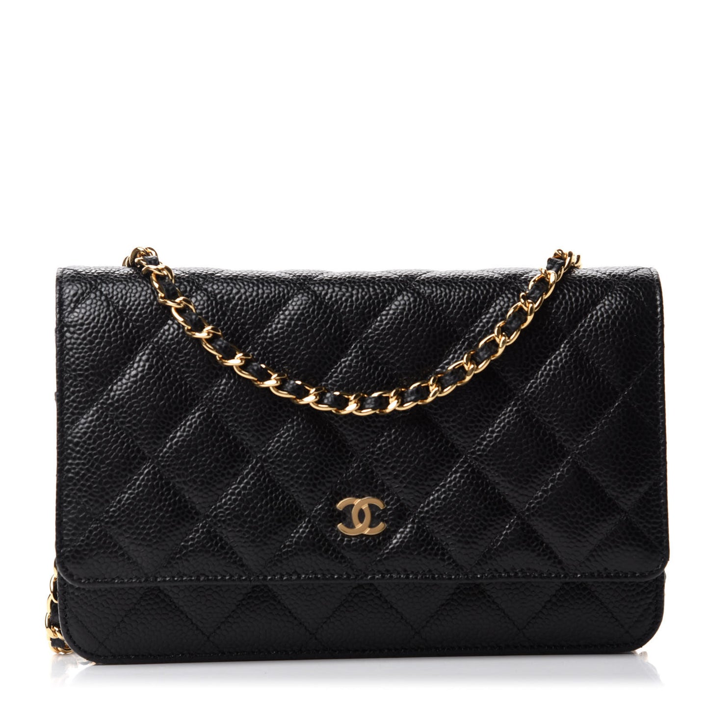 Caviar Quilted Wallet On Chain WOC Black