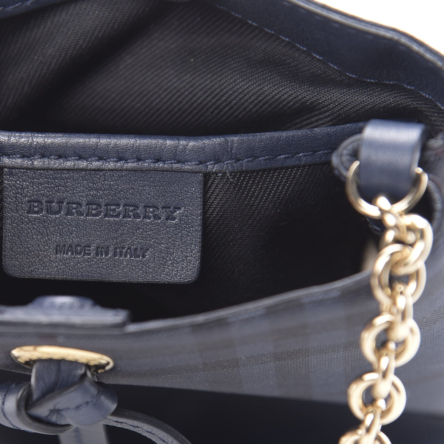 Overdyed Canvas Horseferry Check Baby Bucket Bag Blue Carbon