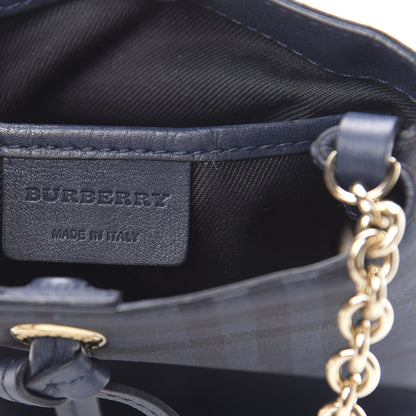 Burberry Overdyed Canvas Horseferry Check Baby Bucket Bag Blue Carbon 6 of 13