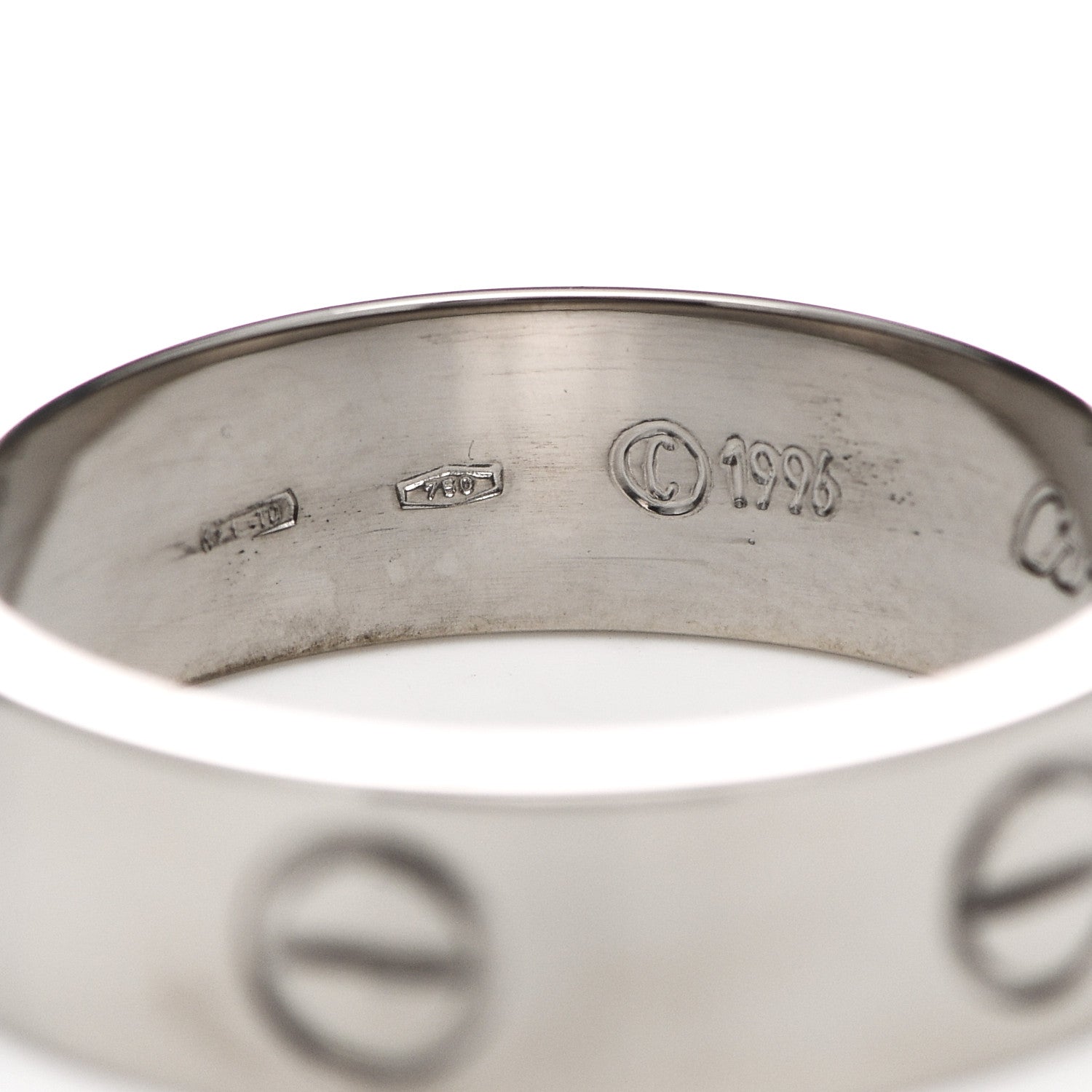 Cartier 18K White Gold 5.5mm LOVE Ring 58 8.5 6 of 6