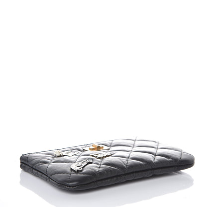 Chanel Aged Calfskin Charm Quilted Small Reissue Cosmetic Case Black 4 of 8