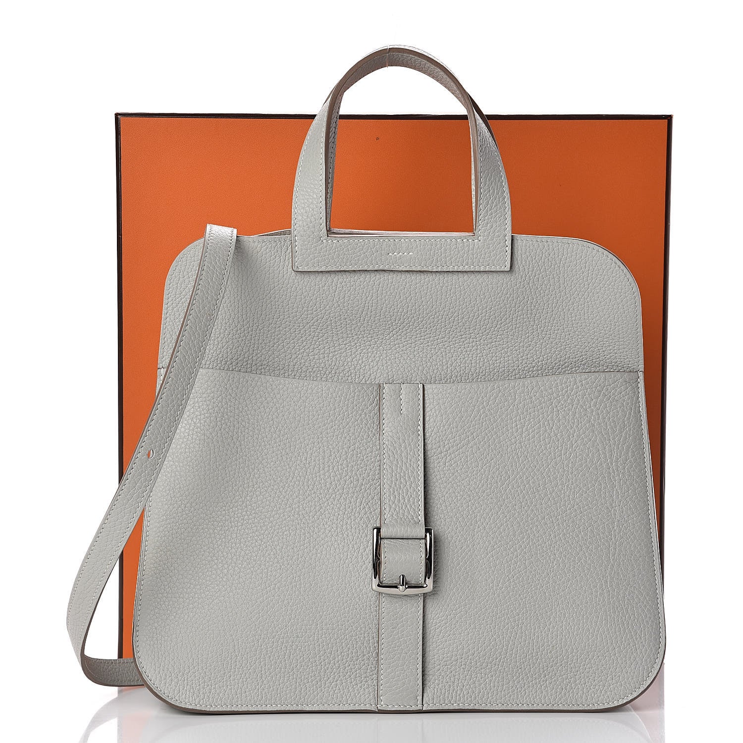 Hermes Taurillon Clemence Halzan 31 Gris Perle 17 of 17