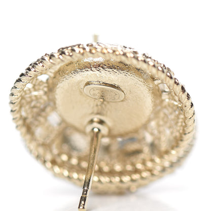 Chanel Pearl CC Round Rope Logo Earrings Gold 4 of 5