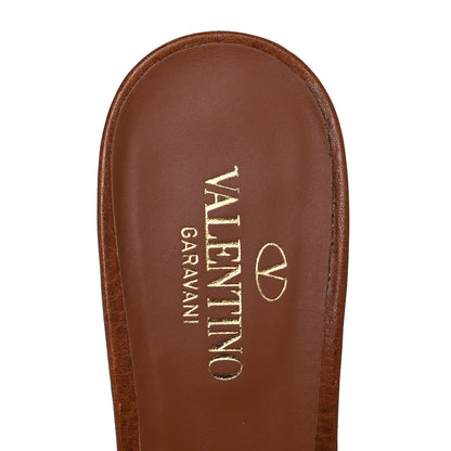 Valentino Garavani Grainy Cowhide VLogo 45mm Slide Sandals 38 Cuoio 7 of 10