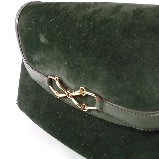 Gucci Suede Shoulder Bag Green 6 of 8