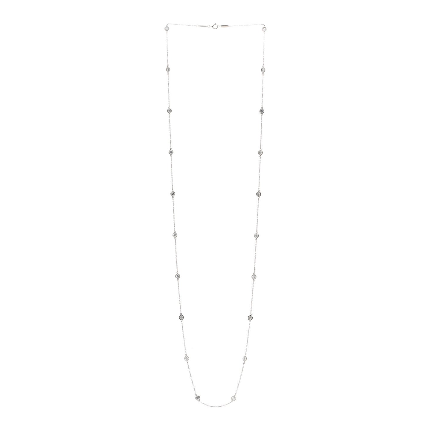 Platinum Diamond 3.40ctw Elsa Peretti Diamonds by the Yard 20 Station Necklace