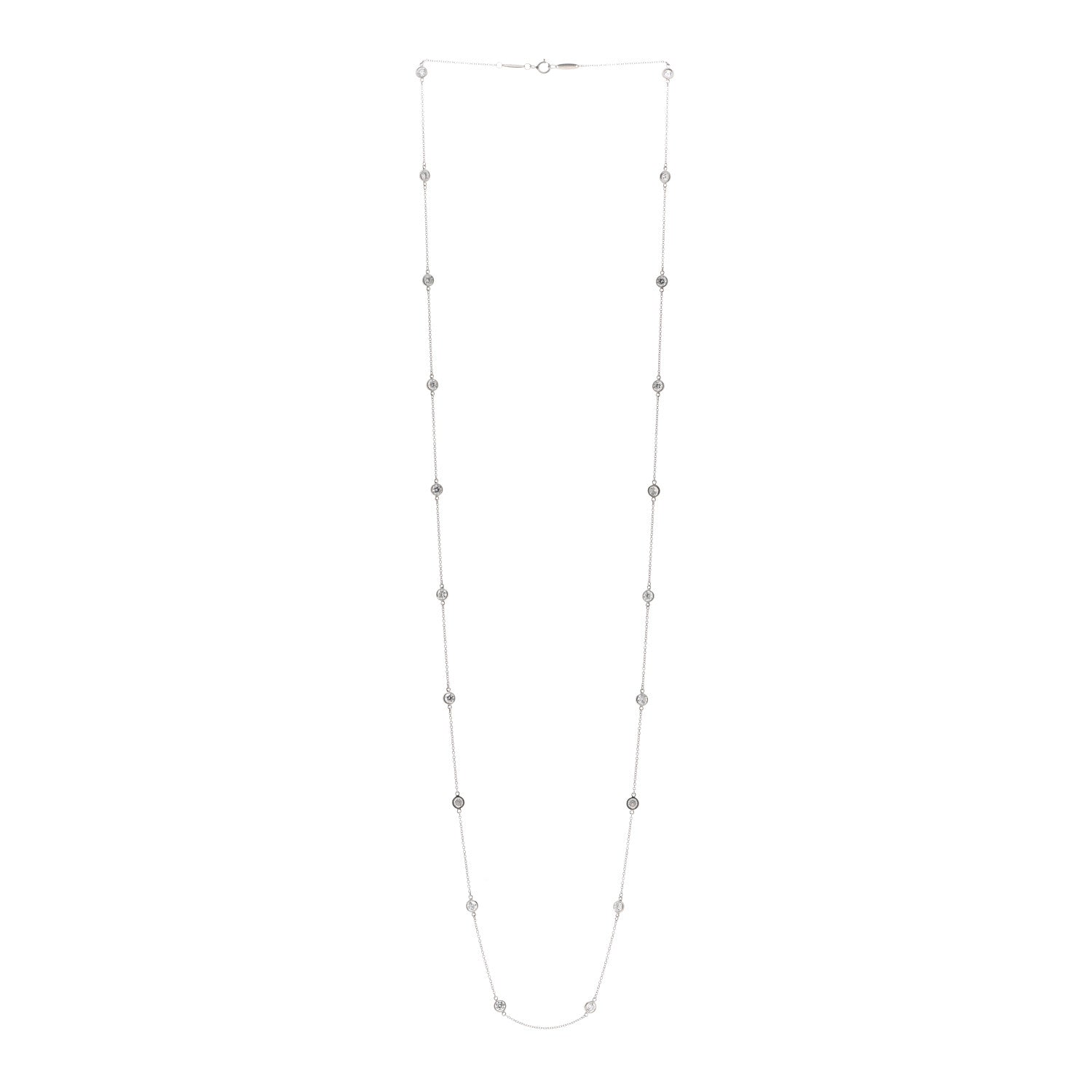 Tiffany Platinum Diamond 3.40ctw Elsa Peretti Diamonds by the Yard 20 Station Necklace 3 of 4