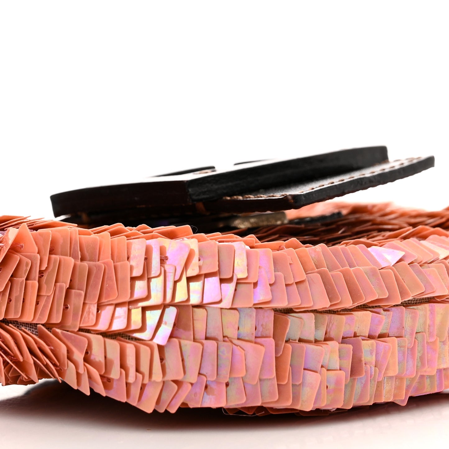 Sequin Paillettes Mini Half Moon Baguette Pink
