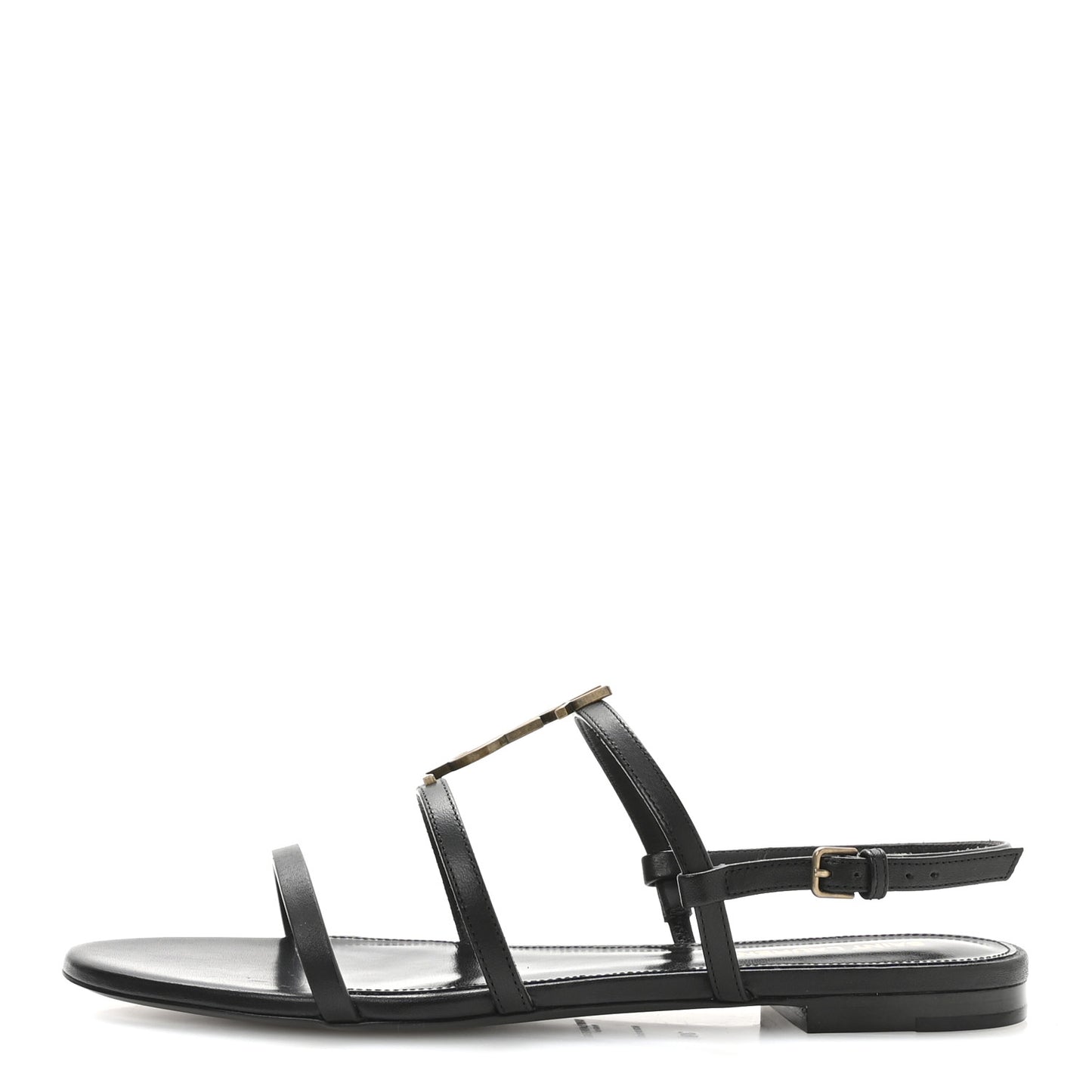 Calfskin Cassandra Monogram Sandals 39 Black
