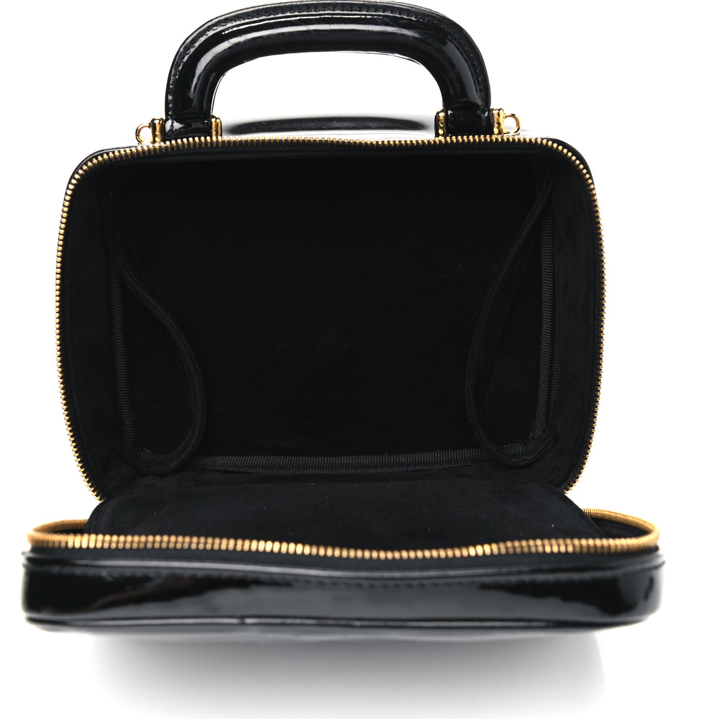 Patent CC Vanity Cosmetic Case Black