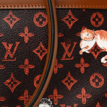 Louis Vuitton Calfskin Catogram City Steamer Cabas XXL Orange Marron 10 of 10