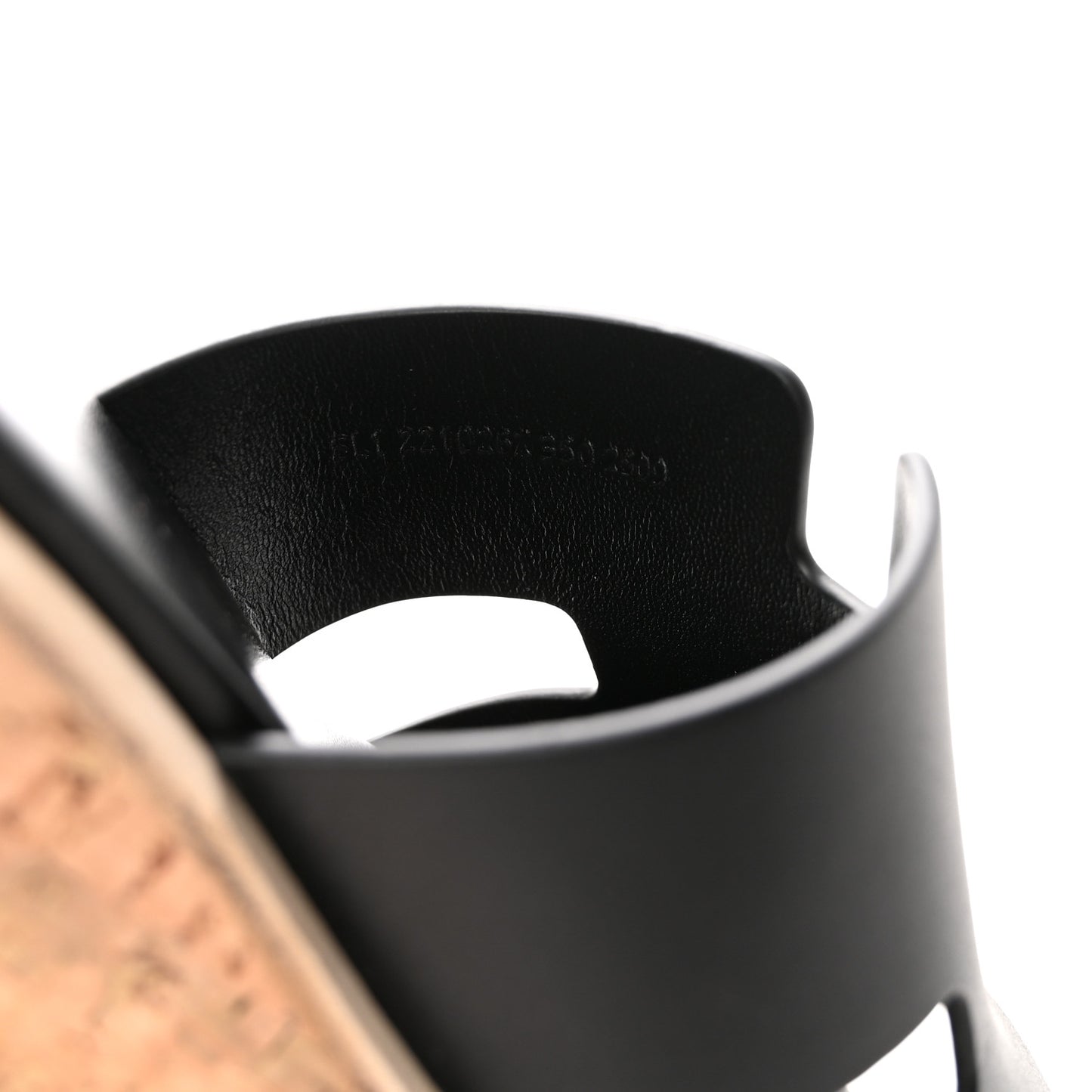 Calfskin Cork Eze 30 Sandals 35 Black
