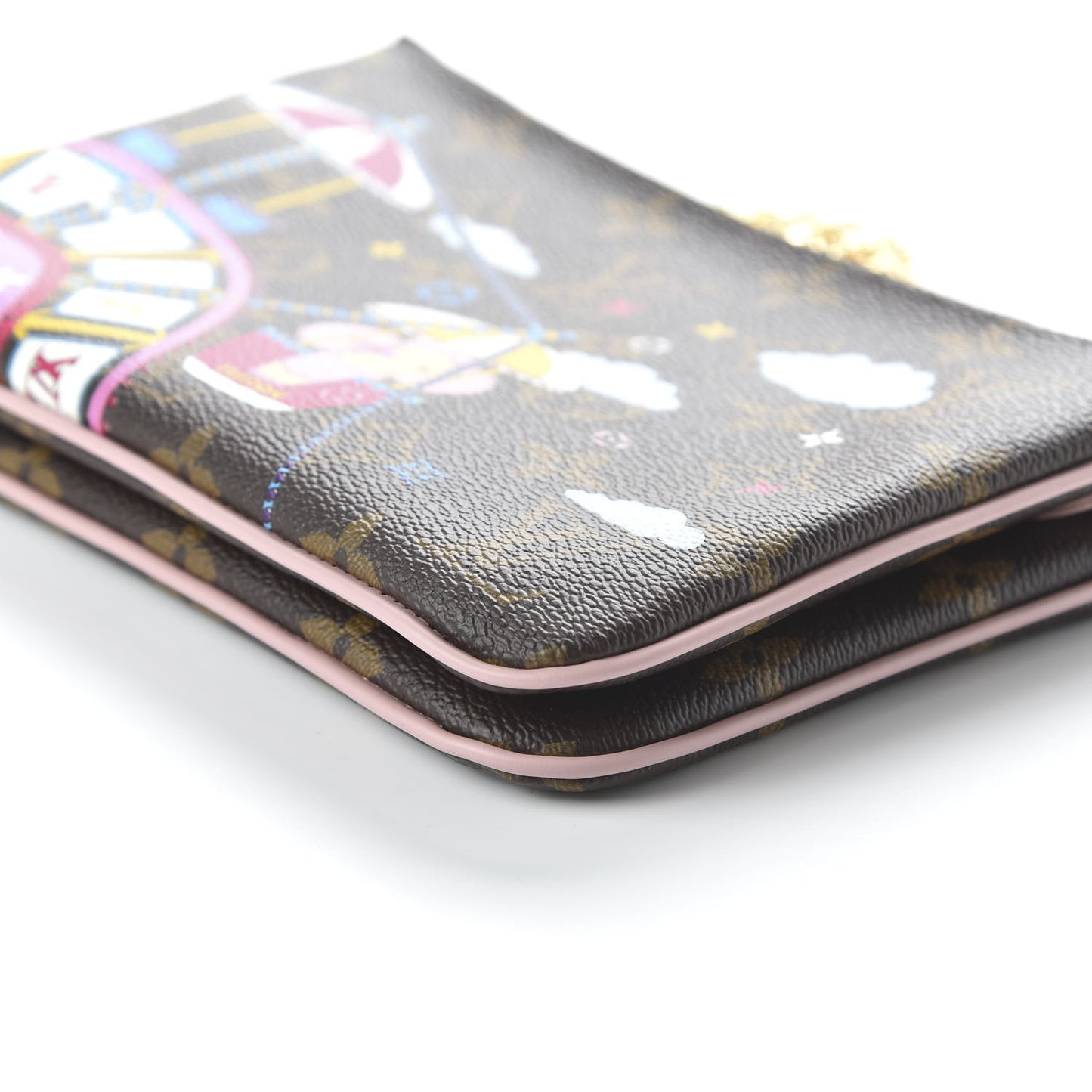 Monogram 2020 Christmas Animation Big Wheel Double Zip Pochette Rose Ballerine