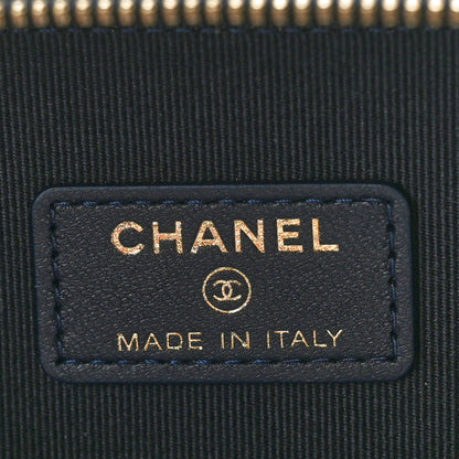 Chanel Lambskin Quilted Chain Top Handle Vanity Case Blue 6 of 10