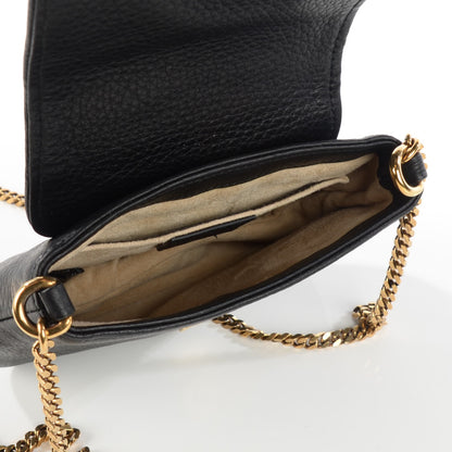Gucci Pebbled Calfskin Small 1973 Chain Shoulder Bag Black 5 of 7
