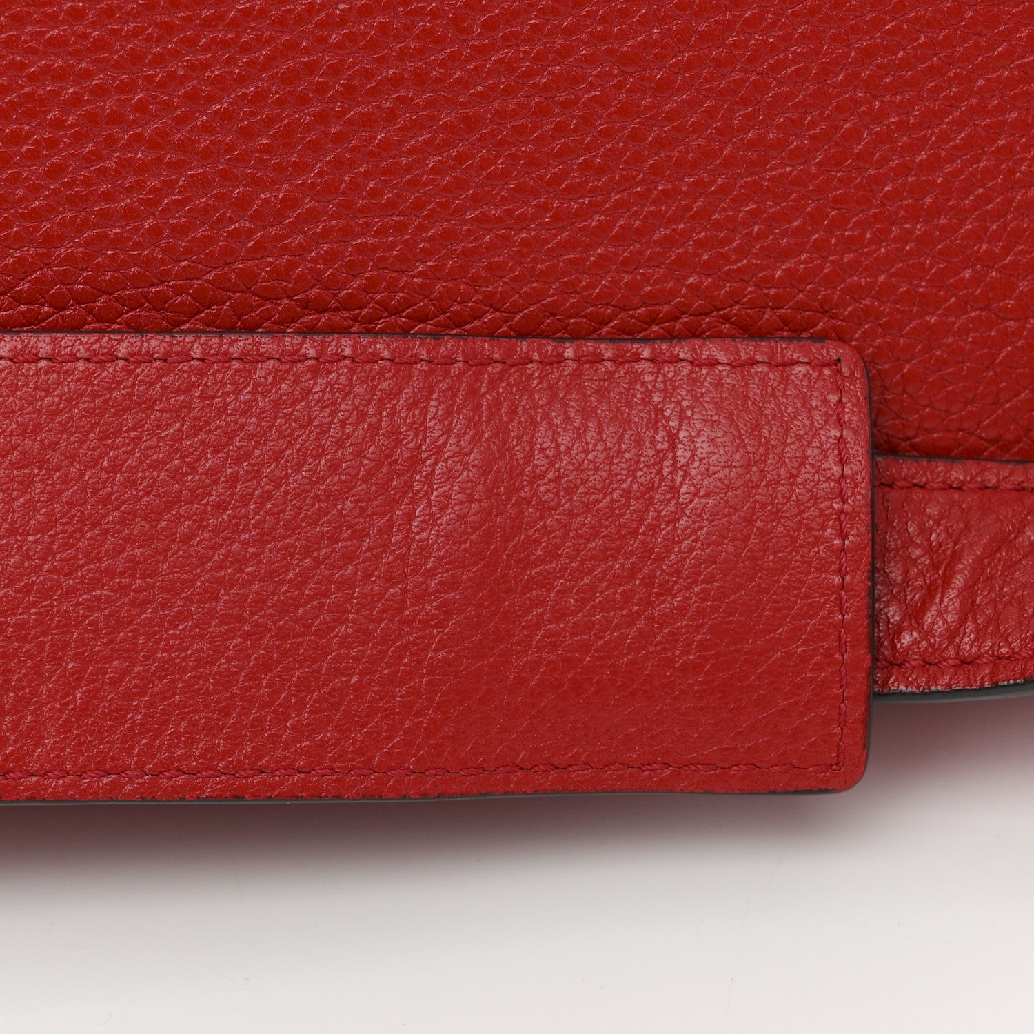 Celine Drummed Calfskin Suede Medium Trapeze Coquelicot 13 of 18